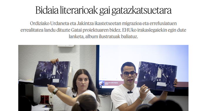 Reportaje sobre el proyecto GATAI en el periódico Berria